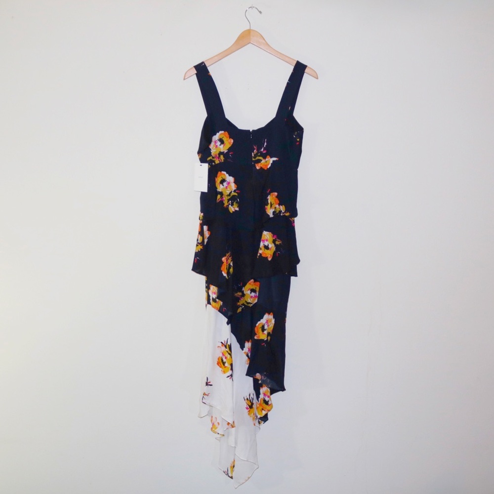 A.L.C. Natalia Tiered Floral Two-Tone Ruffled Silk Dress - Picture 5 of 16